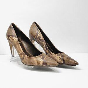 VINCE CAMUTO WOMEN'S brislana pointed toe pump sneak print leather Sz 8.5 NEW